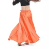 Stage Wear Style Belly Dance Shining Satin Long Spanish Swing Dancing Skirt