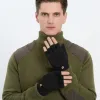 Control Youpin Knitted Flip Gloves Winter Warm Flexible Leather palms Touchscreen Gloves for Men Women Unisex Exposed Finger Mittens