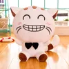 Kawaii big face chat peluche toys mignons en peluche animaux à nœud papillon