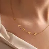 Gold Color Letter Pendant Choker Charm Name Collier 26 lettre Patchwork personnalisé Lettre Nom Collier Femmes Fine Bijoux 240414