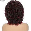 Pruiken korte ombre hoofdband pruik synthetische pruiken voor zwarte vrouwen faux locs afro African Hairstyle gevlochten pruiken gehaakte draaiing vezelhaar