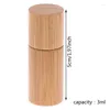 Opslagflessen 3 ml natuurlijke bamboe houten rol op balfles met raam etherische olie onder botten parfums roller