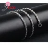 Chains Top Sale Real Pure 925 Sterling Silver Necklace Jewelry Chain For Men Women 2MM 3MM 4MM Width Twisted Rope With Lobster Clasps