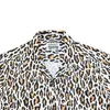 Men's Casual Shirts WACKO MARIA Short Sleeve Shirt Quality Leopard Print Hawaii Mens Womens Loose Tops With Tags