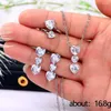 Pendant Necklaces 3-piece Crystal Necklace Earring Ring For Women's Engagement Wedding Party Romantic Accessories Fashion Jewelry