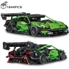 BLOCKS 1644PCS Teknisk grön superhastighet Lamborghinis Sportbil Modell Byggnadsblock Famröd fordonsmonterade tegellekar för vuxna