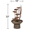 Outdoor Floor Water Fountain 33 High Tiered Cascading Decor for Garden Patio Backyard Deck Modern 240411