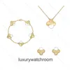 High -end sieradenarmbanden voor Vancleff Dames Lucky Four Leaf Grass vijf bloemarmband voor vrouwen vergulde 18K rose goud wit fritillaria ketting origineel 1: 1 met logo