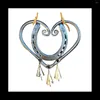 Estatuetas decorativas Lucky Love Wind Chime Metal Metal em forma de coração Horseshoe sinos Garden Home Decoration