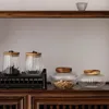 Storage Bottles Wood Lid Glass Airtight Canister Kitchen Jar Food Container Grains Tea Can Coffee Beans Candy Jars