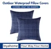 Kussen inyahome waterdichte worp covers pack van 1/2 decoratief waterbestendige kussenslopen boerderij linnen lumbaal