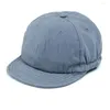 Ball Caps Japanese Short Brim Baseball Cap Female Street Soft Five-Piece Sun Round Hat Waterproof Student Outdoor Peaked Male