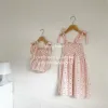 Één-stuks lieve kleine meisjes band romper zomer gezellige katoenen bloemen streep bowknot jumpsuit voor peuter meisjes kleding kinderen outfits