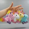 Rainbow Unicorn Doll Keychain Plush Toy Söt dockväska hängande dekoration Grab Machine Doll