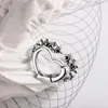 Clusterringe Koreanische Mode herzförmiger gewebter Ring Retro Einfacher silberverschleppter eröffneter romantischer eleganter Frauen-Tanzpartyschmuck eröffnet