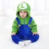 Één-stuks broer rompelt baby onesies 03 y boy meisje kleren schattig grappige pyjama kinderen Halloween pak cartoon kigurumis warm