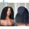 Perruques Kinky Curly V partie Wig Hoils Human 4c pour femmes noires