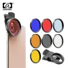 Filters APEXEL camera Lens Kit 0.45x wide+52mm UV Full Blue Red Color Filter+CPL ND32+Star Filters for Nikon Canon EOS iPhone all phones