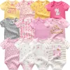 Sets Baby Girl Jumpsuit 6pcs/lot Body Suit 2023 Spring Summer Toddler Boys Romper Cartoon Newborn Outfits Infant Clothes Set Cotton