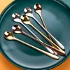 Coffee Scoops PARACITY Rose Gold 304 Stainless Steel Long Handled Spoon Ice Cream Dessert Tea Household Accessories