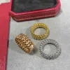 Klassiek ontwerp unisex geklonken nagel kogel hoofdring goud hoog en paar personiz met carrtiraa originele ringen
