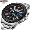 Armbandsur Nibosi 2024 Top Brand Luxury Fashion Mens Watches rostfritt stål Kronograf Quartz Watch Men Sport Clock Relogio Masculino 240423