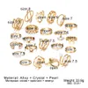 Minimalistische herenleer Clusterring set 14K GOUD VOORGELEGD MET CUBISCHE ZIRCONIA Steen