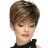 Pixie Cut Human Hair Wigs For Women Brown Curly Short Bob Full Machine Made Wig P4/27 Glueless Brazilian Virgin Hair Wigs