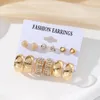Boucles d'oreilles en peluche daxi bohemian gold couleur métal boucle d'oreille ensemble pour les femmes filles acryliques résine cerceau brincos bijoux de fête