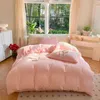 Korean prinsessa seersucker sängkläder set täcke täcke platta ark kudde lakan set mjuk täcke täck sängkläder set 240416