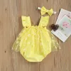 Pieces de uma pilãos de impressão de baby margarida twopieces, saia corpora de chiffon de gola quadrada de menina infantil, conjunto de traje de cabeça + banda para a cabeça