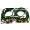 Charm armband 12pieces Crystal hängande ett hål St.jude grön droppolja nylonlinje vävd armband bön eller har skyddseffekt som gåvor