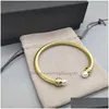 Bangle Women Jewelry Bracelets Mens Twisted Dy Trend Platinum Bracelet Wire Charm Gold Round Designer Placated Moda