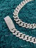 Alta sob demanda 14mm Miami Cuba Link Moissanite Diamond Chain Chared Iced Out Bling Charm para da Índia