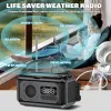 Radio 12000MAh Emergency Weather Radio Hand Crank Radio Solar Radio Portable AM/FM/ Radio with Flashlight Reading LampA