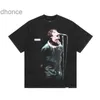 Designer maschile Trend di moda a manica corta Ativa band Liam Gallagher Oasis Washed T-shirt