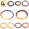 Brins Natural Rainbow Amber Bracelets 57 mm Gradient Cube Square Irrégules Perles DIY Casual Femmes Trendy Men Hommes Jewekry Ambar Anklet Gift