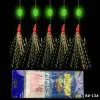 Accessories 60pcs/set Colorful Carbon Luminous Night String Fishing Hooks Carp Swivel Rigs Fishing Jig Hook Fishhooks Soft Bait Accessories