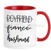 Boyfriend tasses Fiance Mugs mari Coffee Mugen Unique Fiancee femme couples Varelle caféale Home Decal Valentines Cadeaux 240418