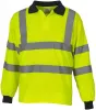 Polos Bezpieczeństwo Work Polo Shirt Hivis długie rękawowe żółte pomarańczowe wysoka widoczność koszula odblaskowa