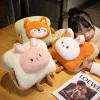 Cushions Plush Toast Bread Pillow Kawaii Food Pig Rabbit Fox Toast Soft Doll Hand Warmer Home Decoration Cushion Kids Toys Birthday Gift