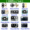 Frames 100Pcs Camera Glass Lens Back Rear Camera Glass Lens With Ahesive For Xiaomi Poco F1 F2 F3 F4 M3 M4 X3 X4 X3 GT F5 Pro 4G 5G
