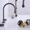 Badkamer wastafel kranen wijdverbreide toilet mixer kraan messing drie gat rosé goud zwart kraan koud 8 inch