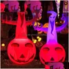 Festivo Festa de Halloween Festa de Halloween Outra decoração Ghost Itiatable Pumpkin ao ar livre Terror Scary Aps Led Blow up para Home Garden 2 Dhq8b