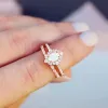 Rings trumium 3 stcs rosé goud stapelbare ringen 1.5ct ovale bruidsring sets opal knokkel ring verloving cz trouwring voor vrouwen