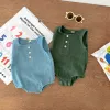 Una niña para bebés infantiles recién nacidos recién nacidos botón de confort de comodidad sin mangas rompe bouchysuit ropa de verano