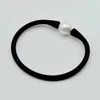 Beaded Fashion Silicone Bracelet Round White Shell Pearl Black Stretch Bracelet Unisex Simple Bracelet Holiday Gift 240423