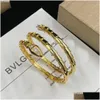 Bangle Sanke Diamond Bracelet Gold Designer Bijoux pour femmes 18K Rose Sier plaquée Bracelets femme bijoux Girl Lady Man Paty Ho Otybp