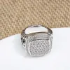 Davidjersey DavidYurma Jewelry Designer Jersey Store Rings for Women Davids Square 17mmジルコン模倣ダイヤモンドスタイルファッションツイストスレッドリングジュエリー