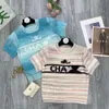 Canal knitwear designer de alta qualidade c moda de luxo outono clássico inverno gentil novo e confortável tie tingido de verão letra malha de manga curta suéter curto